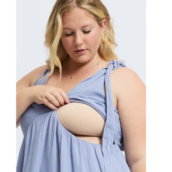 Apéro Mallorca Babydoll Nursing Midi Dress - Violet Blue - Picture 3 of 7